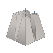 Massif de candélabres STABIL 960 kg - Mâts 12 à 14m - Entraxe 300*300 