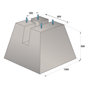 Massif de candélabres STABIL 1580 kg - mâts 14 à 16m - entraxe 300*300