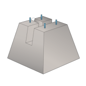 Massif de candélabres STABIL 1580 kg - mâts 14 à 16m - entraxe 300*300