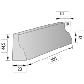 Bordure CITYPROTECT - Type GS4 - 1m - Gris lisse